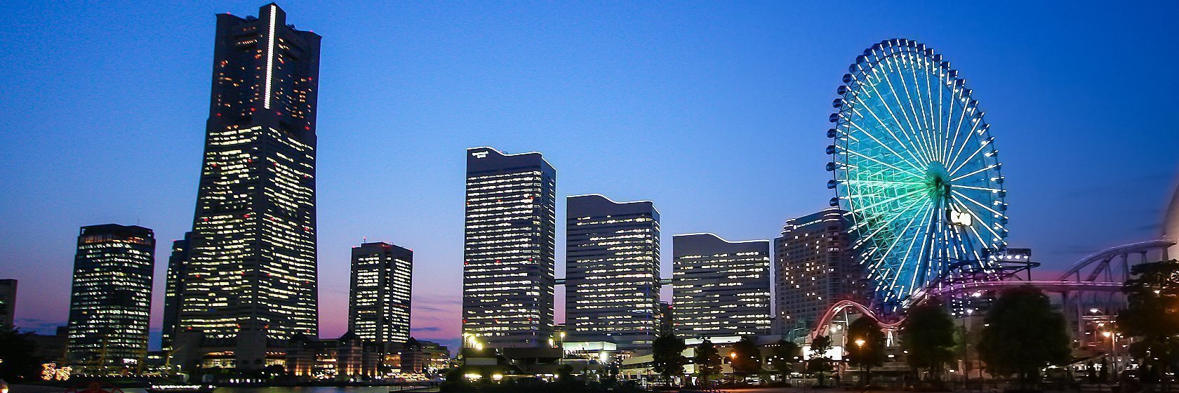 Yokahama, Japan at dusk